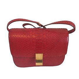Céline Saco vermelho clássico do pitão Vermelho