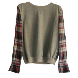Zara-Camisa de manga comprida de algodão puro-Multicor
