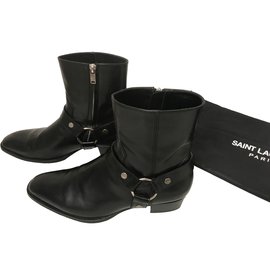 Saint Laurent-43,5 Wyatt ankle boots-Black