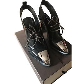 Louis Vuitton Ankle Boots Black Patent Leather 39 Black