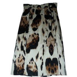 Roberto Cavalli-High waisted skirt-Black,Beige,Hazelnut,Light brown,Dark brown