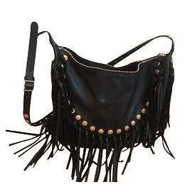 Valentino C-Rocker Black Leather Handbag Black