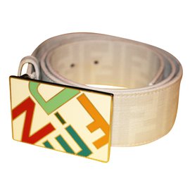 Fendi-Belts-White