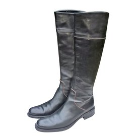 Autre Marque Botas Mare de couro pretas 37 Preto