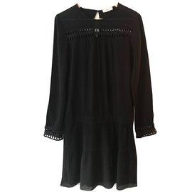 Ba&Sh Schwarzes Kleid mit Gürtel Schwarz