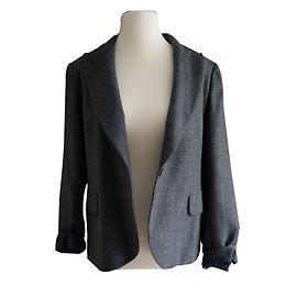 Carven Navy Blue Wool Blazer Jacket Blue Navy blue Dark blue