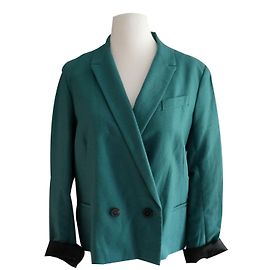 Chaqueta blazer Comptoir Des Cotonniers verde de algodón Verde Verde oscuro