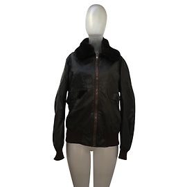 Mac Douglas Leather Bomber Jacket Brown Brown Dark brown