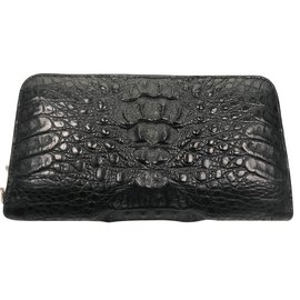 Autre Marque-Genuine crocodile wallet-Black