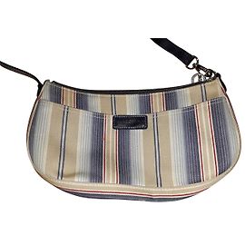 Longchamp Borsa a tracolla a righe blu Blu