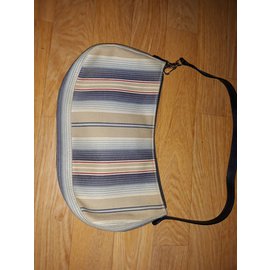 Longchamp-Blue striped shoulder bag-Blue