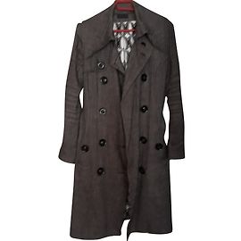 Ikks Wollmantel Trench Dark Grey Anthrazitgrau