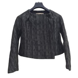 Marni Wool Short Jacket Dark Grey Dark grey