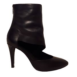 Minelli Black Leather Ankle Boots 39 Black