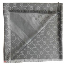 Gucci-Guccissima scarf-Grey