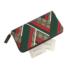 Gucci-Monogram GG New Wallet-Red,Beige,Green