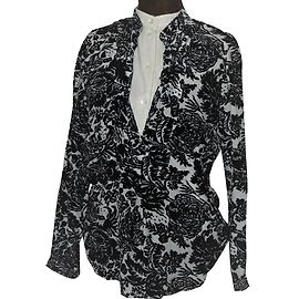 Gucci Seidenbluse Trompe l'oeil Effekt Schwarz Eggshell Schwarz Aus weiß