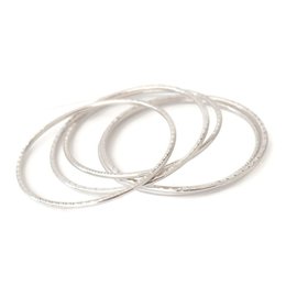 Autre Marque-Set of 5 silver plated bangles bracelets-Silvery