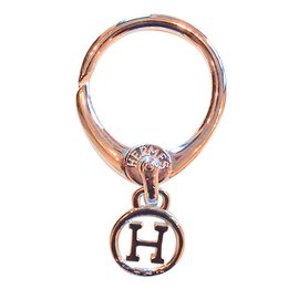 Hermès-Silver key ring-Silvery