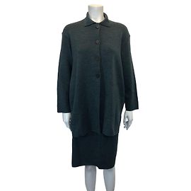 Autre Marque Christa Fiedler skirt and jacket set Olive green
