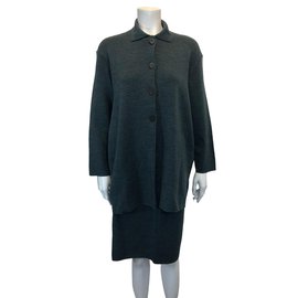Autre Marque-Conjunto de saia e jaqueta Christa Fiedler-Verde oliva