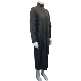 Issey Miyake-Vestido de suéter plantación-Gris