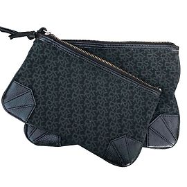 Dkny Clutch Bag Duo Dark Blue Cloth Dark blue