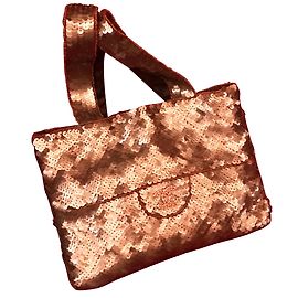 Borsa da sera con paillettes Chanel Marrone