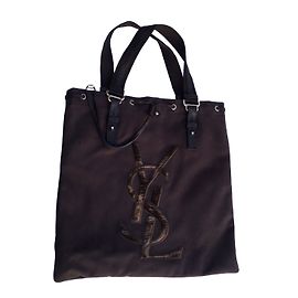 Yves Saint Laurent Bolsa de hombro Marrón oscuro