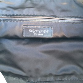 Yves Saint Laurent-Sac cabas porté épaule-Marron foncé