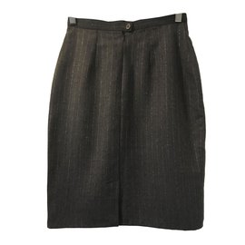 Yves Saint Laurent-Skirt-Grey