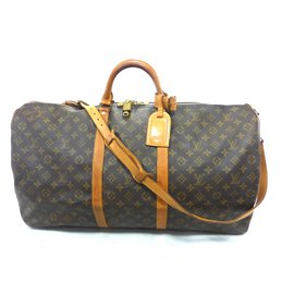 Louis Vuitton-KEEPALL 60 BANDOULIER MONOGRAM-Marrom