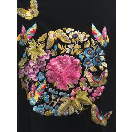 John Galliano-Embroidered t-shirt-Black,Pink,Blue,Green,Yellow