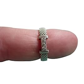 Tiffany & Co-Silver 925/000 Somerset ring with diamonds-Silvery