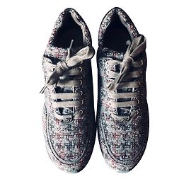 Chanel Sneakers Red Dark red Dark grey
