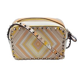Bolsa de ombro Rockstud Valentino em couro Multicor