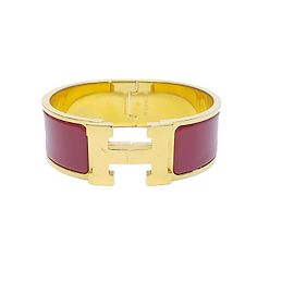 Hermès Bracelet Clic H Rouge Doré