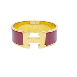 Hermès-Clic H bracelet-Red,Golden