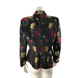 Thierry Mugler-Floral motif jacket-Black,Multiple colors