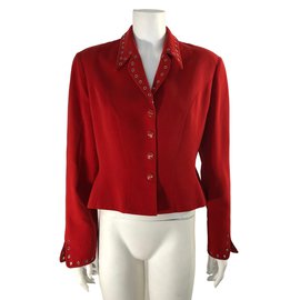 Thierry Mugler Kurze rote Jacke Rot