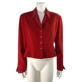 Thierry Mugler Veste courte rouge Rouge