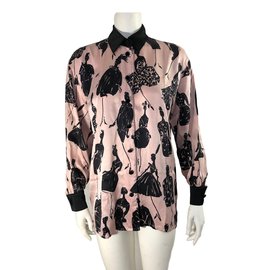 Escada Camicia vintage Nero Rosa