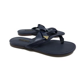 Louis Vuitton-Leather sandals-Navy blue