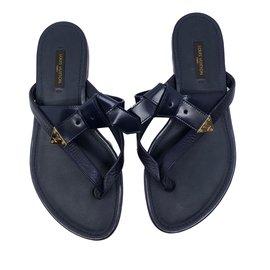 Louis Vuitton-Sandálias de couro-Azul marinho