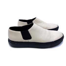 Marni-Zapatillas deportivas en piel beige-Beige