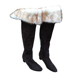 Rene Caovilla Brown Suede Boots Brown