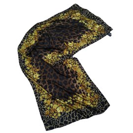 Sciarpa in seta Gianni Versace nera Nero