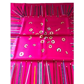 Hermès Bufandas de seda Fucsia