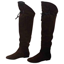 Giuseppe Zanotti Thigh-high flat boots Dark brown