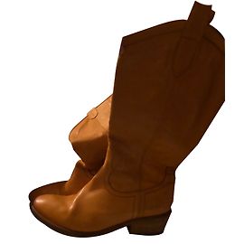Botas Strategia de couro amarelas Amarelo